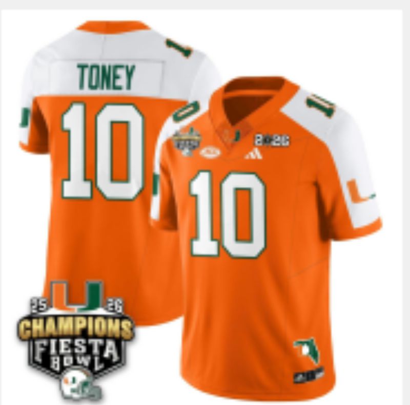 Men 2026 Miami Hurricanes #10 Toney Orange 3th generations Nike Limited NCAA Jersey 011->ncaa teams->NCAA Jersey